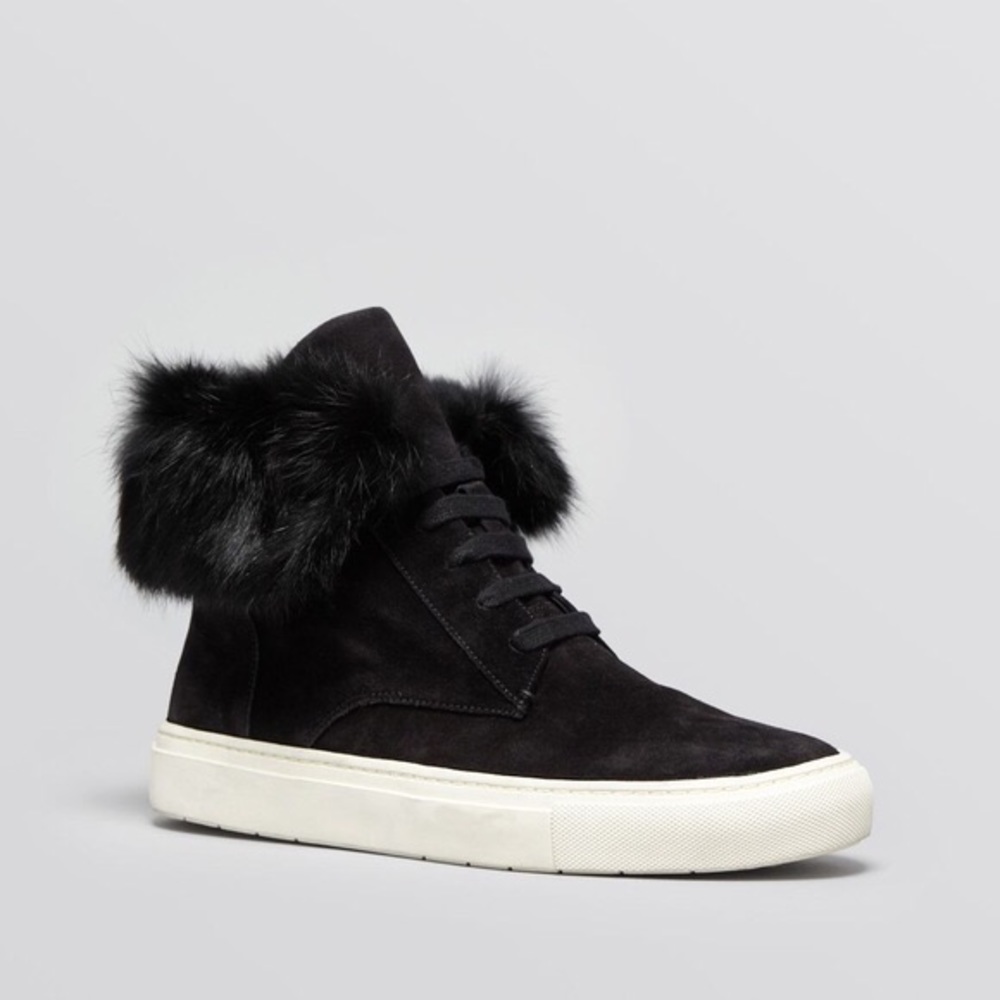 Vince Fur High Top Sneakers